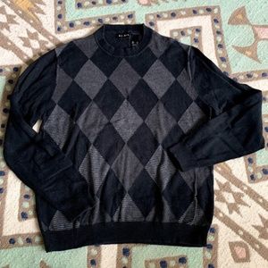 Axcess Mens Black Modern Argyle Sweater Size S